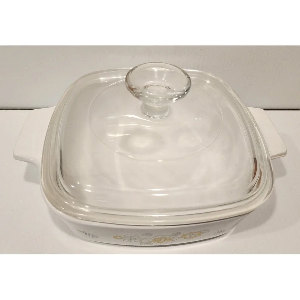 Corning‎ Ware Floral Bouquet A-1-B 1QT Casserole Dish Pyrex Lid Vintage